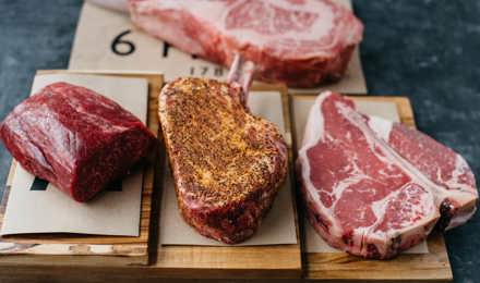 Types of Beef Steak Arranged