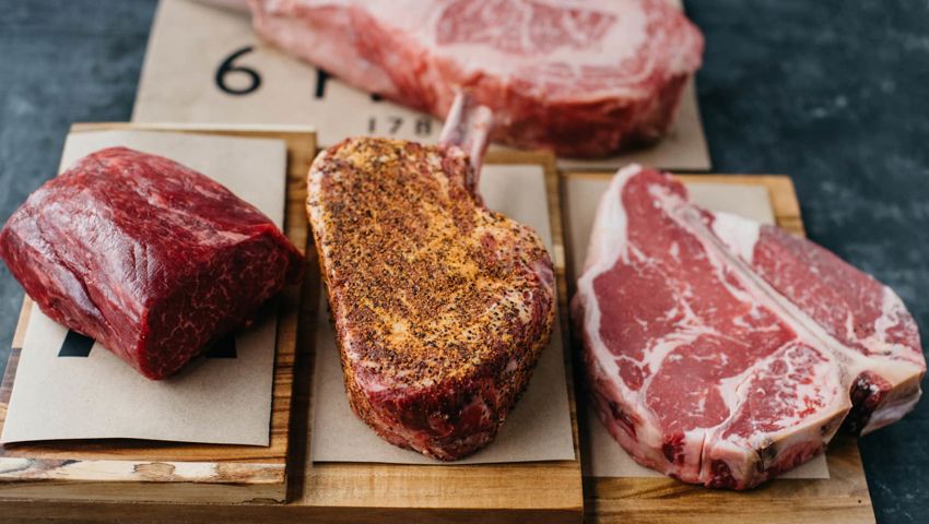 Types of Beef Steak Arranged