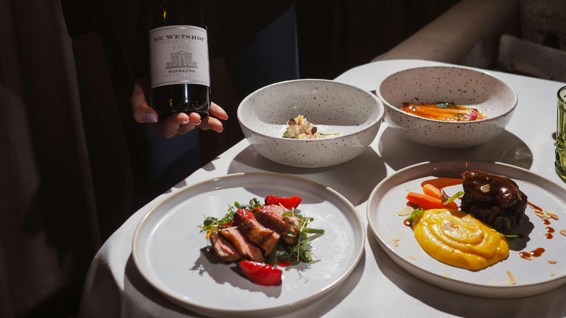 British Fine Dining Experience With Red Wine