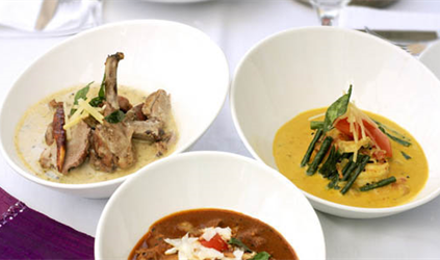 Three Different Dishes at Abhis Indian Restaurant