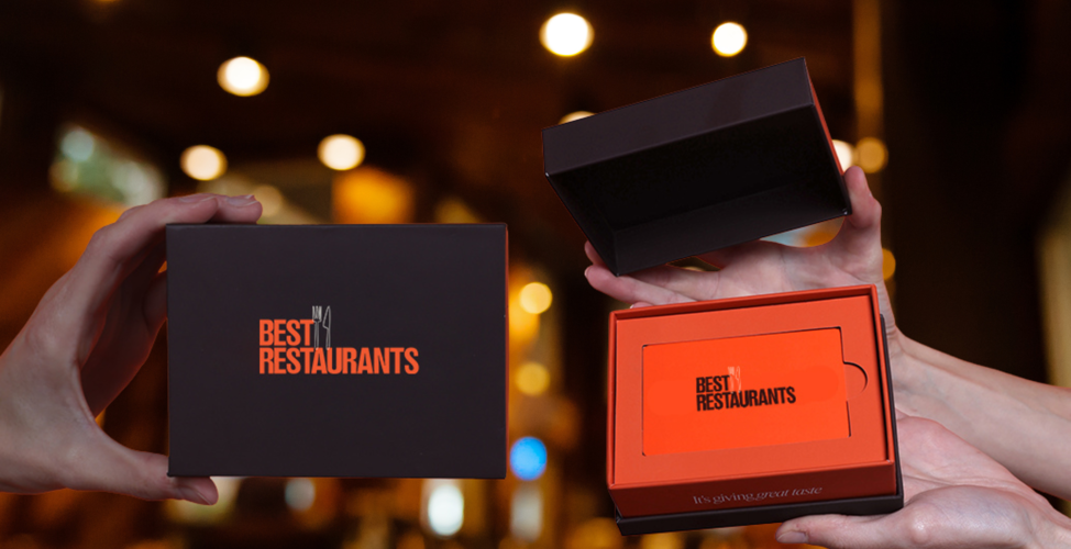 Best Gift Card With Blurred Restaurant Background